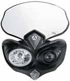 VISION HP HEADLIGHT First DOT-certified headlight on the market featuring L.E.D. light bulbs L.E.D. lights provide a sleek look while providing brighter, safer lights at night, enhancing the rider s visibility Due to the low energy consumption of the L.