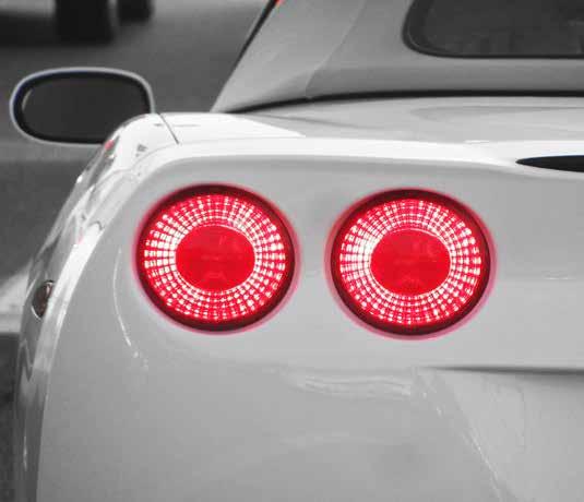 The LEDs have a number of advantages over incandescent lighting that are very attractive for automotive use: They are very insensitive to vibrations They can be baked into moisture proof casings to