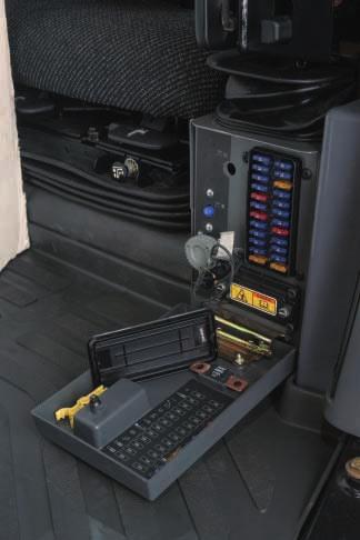 1) Steering Control. Finger Tip Control (FTC) combines steering, machine direction and gear selection into a single control system, which can be operated with one hand for enhanced operator comfort.