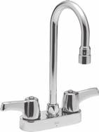 hood blade handles Red/blue indicator(s) Smooth spout end with laminar fl ow control in spout base /" max. deck thickness. gpm @ psi,. L/min @ kpa CER-TECK cartridges Two Handle Bar Faucet LF-WBHHDF.