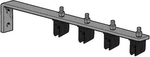8-Bar can only go 300 ft before an expansion section is required (or 200 ft for copper bar) Brackets have round holes,