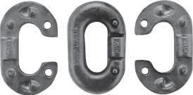 NEW s Connecting Links For temporary chain repair and coupling of attachments Use one size larger than chain size Carbon Steel Chain Inside Inside 1/4 1,00 1.000 0.500 144951 5/16 1,900 1.06 0.