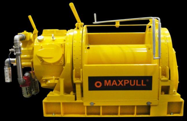 MaxPull 10.0 MT Pneumatic Operated Winch Model MP10-MA24 Load Capacity @ 1st Layer 10.00 MT Speed 20 mpm Length 1637.