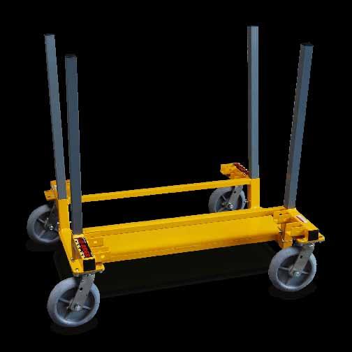 Our Lo-Rider drywall cart (DWC-LR) has a drop deck with a lower center of gravity for more stability, making it the most stable drywall cart available.