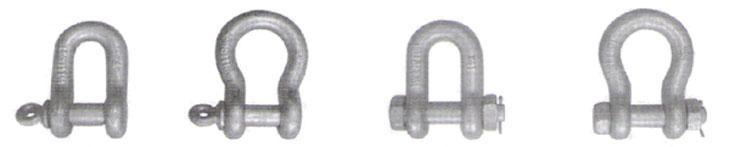 Shackles Dee and Bow with Screw Pin Dee and Bow with Bolt, Nut & Split Pin Body Ø Bow + Dee Pin Ø Bow + Dee Work Load Limit Bow Type Dee Type A B L A L [mm] [mm] [t] [mm] [mm] [mm] [mm] [mm] 6 11 8