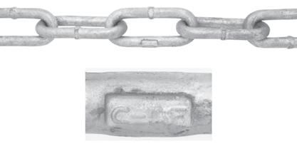Dock Fender Chain - Drums CHAIN High Tensile Chain Holds Thick Rubber Fenders to Dock Sides Hot Dipped Galvanized Finish Proof Tested Hallmarking: C-DF d in Drums, Order Unit is Feet Made in the USA
