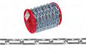 Straight Link Coil Chain - Reels CHAIN Typical Uses Include Tailgates, Barrier Guards, Swing Sets, Hanging Light Fixtures and Animal Chains Standard Material: Low Carbon Steel Standard Finish: Zinc