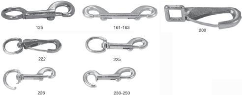 Malleable Iron and Steel Snaps Typical uses include Tarp Covers, Key Rings, Gate Closures, Flagpoles, and Other Home, Farm, Recreational and Marine Applications Also Ideal for Pet Leashes and