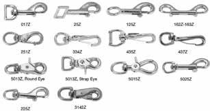 Die Cast Zinc Snaps Typical uses include Tarp Covers, Key Rings, Gate Closures, Flagpoles, and Other Home, Farm, Recreational and Marine Applications Also Ideal for Pet Leashes and Tie-Outs Zinc Die