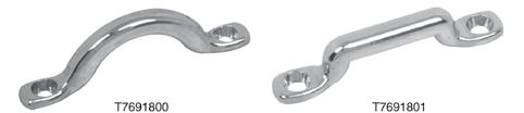 Footman Loops Die Cast Construction ACCESSORIES UPC Style Finish Overall Length Loop Length d 1/2 in T7691800 211836 Rope Loop Nickel Plated 2-3/4 in 1-3/4 in 1/4 in 0.