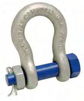 Carbon Bolt Type Anchor Shackles, Galvanized, C-999-G Shackle Bodies Are Drop-Forged Carbon Steel Galvanized to Meet ASTM A-153 Specifications C-999-G Shackles Meet the Design Requirements of Federal