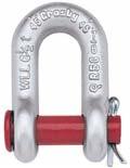 Crosby Round Pin Shackles SECTION 5-FITTINGS &BLOCKS 101 G-213/S-213 Round Pin Anchor Shackle Round pin anchor shackles meet the performance requirements of Federal Specification, RR-C 271F Type IVA,
