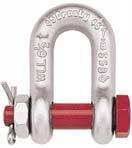SECTION 5-FITTINGS &BLOCKS Capacities 1/3 thru 150 metric tons, grade 6. Working Load Limit and grade 6 permanently shown on every shackle. Forged - Quenched and Tempered, with alloy pins.