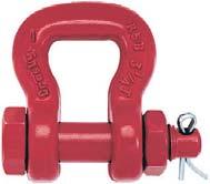 Sling Saver Web Sling Shackles SECTION 4-SYNTHETIC SLINGS 89 S-252 Bolt Type Sling Shackle Shackles available in size 3-1/4 to 50 metric tons. All Alloy construction. Design factor of 5:1.
