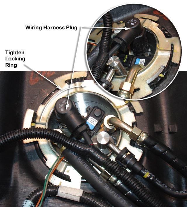20 Install the wiring harness plug (Item 19) to the fuel pump assembly