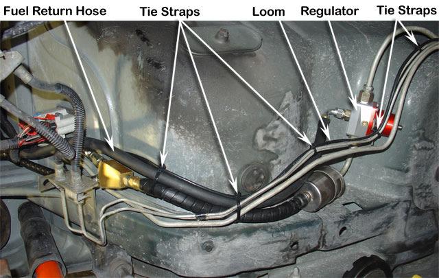 38 Install the fuel pressure regulator (Item 1) and the fuel return hose