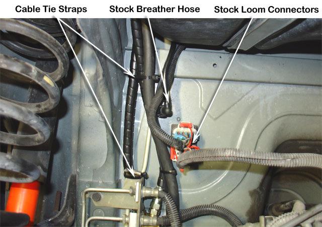 Route the wiring loom (Item 19) as shown and secure with cable tie straps