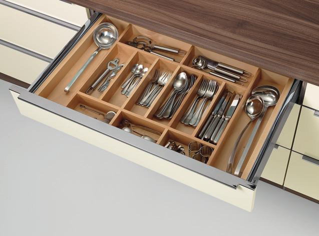 Real beech wood Cutlery insert for drawers and interior pull-outs Genunine beech Do not use in conjunction with internal drawers ISKC -DR!