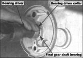 BEARING ON THE LEFT CRANCASE BODY REPLACEMENT When removing or installing the bearing on the left crankcase