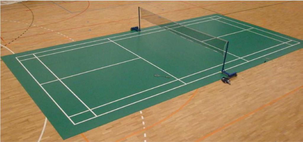 BADMINTON KIT Badminton kit is made of Omnisports Speed Badminton Kit has to be installed on an existing sport floor covering to provide comfort