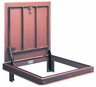 Type J, JD Steel Channel Frame Door FLOOR ACCESS DOORS Single or double leaf covers are constructed of 1/4 (6.35mm) diamond pattern plate and reinforced for a 300 lb/ft 2 (1464 kg/m 2 ) live load.