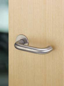 door furniture 97422 Alite safety lever handles on concealed Quadaxial fixing roses.