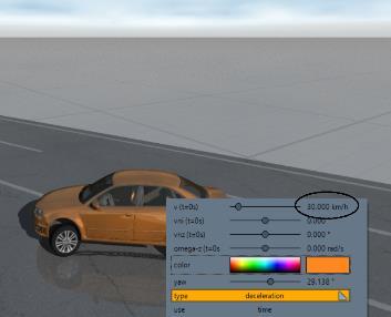 Fig. 6 Virtual Crash simulation and calculation of velocities of vehicles Opel Vectra, Nissan, Audi and Renault Results obtained by Software Methods (PC-Crash and Virtual Crash) are shown in Table 2.