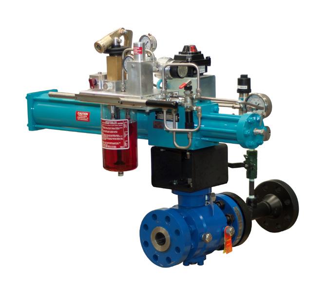 The actuator incorporates key materials for construction, such as aluminum drive case, fiber wound cylinders, and do not use brass or bronze components to allow for use in sour gas applications.