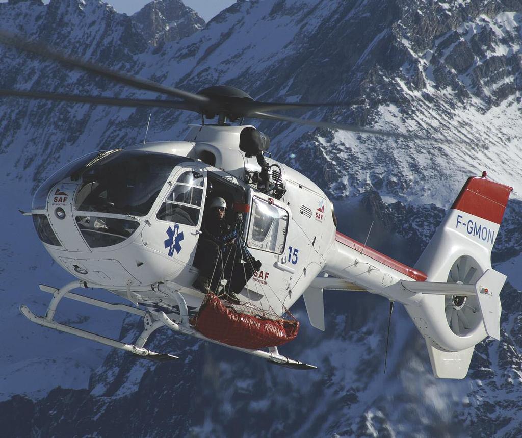 004 H135 The reference helicopter for EMS, perfectly designed for disaster management and SAR missions The H135 brings added confidence during rapid deployment of personnel, offering high capability