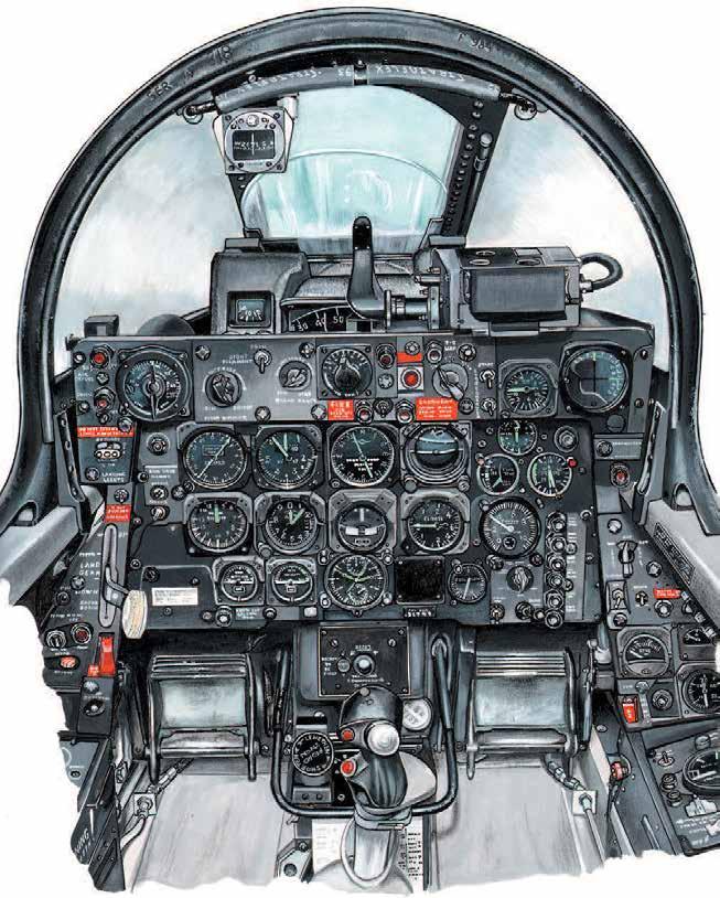 The F-84F cockpit which was subsequently