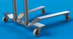 steel tray Foot operated friction lock height adjustment / single post 2 casters FHC8866SS Same as FHC8868SS except 19 1/8 x 12 5/8 stainless