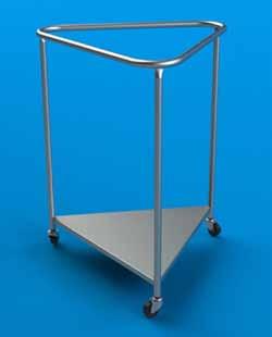 Foot operated stainless steel lid BG = Rotating bumper guards over casters