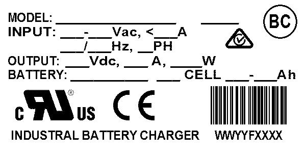 The BATTERY field amp-hour (Ah) rating indicates the full range of battery capacities that are recommended for use with this charger.