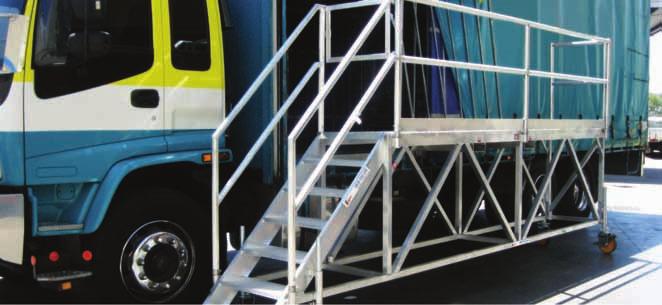TRUCK LOADING PLATFORMS Position and lock castors.enter through the gate and onto the deck.