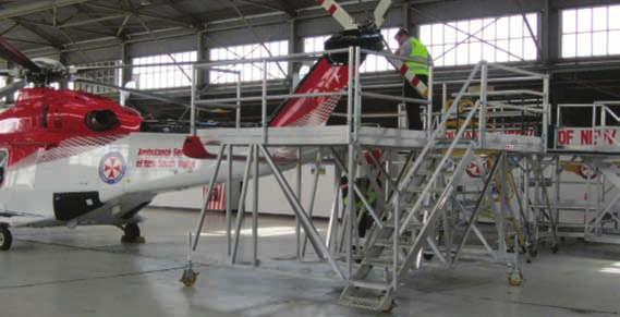 HELICOPTER PLATFORMS AW 139 ROTOR MAINTENANCE STAND This platform allows the service people to walk completely