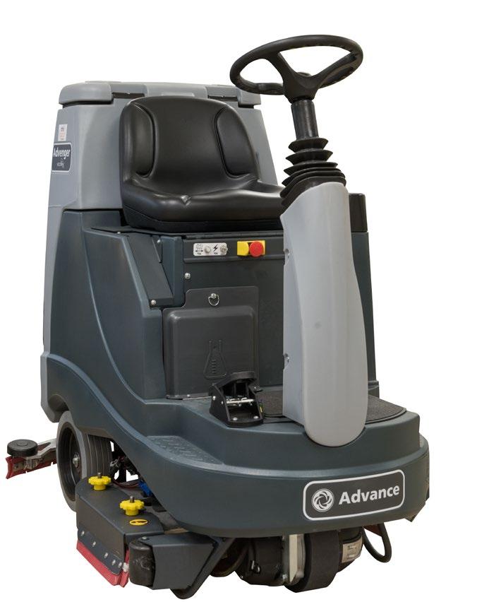 Warrior 28D Industrial Walk Behind Floor Scrubber $8,500 Ergonomics Soft-Touch TM paddle system 30 Gallon solution and recovery tanks 36 volt scrubber operated by 6