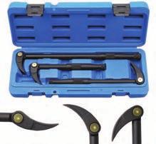 3-piece Pry Bar Set with Swivel Joint Head - pry bars in length 250-300-385 mm - black finish - for disassembling lock-rings, bearings, loosening gaskets, body