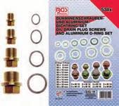 Oil Drain Plug Screws and Aluminum O-Ring Assortment - Oil Drain Plug Screws: 5x M10, 5x M12, 5x M13, 5x M14, 5x M15, 3x M16, 3x M18, 3x