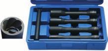 5-piece 1/2" Special Twist Socket Set, 150 mm long - black bronzed surface - for loosening damaged screws and nuts - suitable for impact wrenches - the innovative spiral profile digs itself into the
