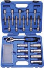 Spring Strut Tool Set - fits most popular vehicle types - for repair jobs on shock absorbers and for retaining the shock absorber piston - includes: - ratchet,