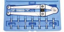 and up - arm length 172 mm (center joint - center pin) - offset front end 11 mm - pin diameter 4 mm - riveted pins 1463 Face Pin Wrench Set, adjustable - face pin wrench, length: 245 mm - special