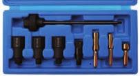 injectors - assembly and disassembly of glow plugs and repair glow plug threads - extractor for fixed glow plugs - step drill to drill out damaged glow plugs 7 x 5.5 mm and 9 x 5.5 mm - taps M8 x 1.