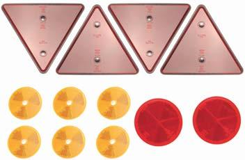 terminals - 4x triangle reflector, red, 160 mm - 2x round reflector, red, Ø 80