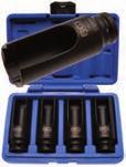 4-piece Injector Socket Set - for removing the electrical unit of injectors - deep sockets with wide cut-out - fits
