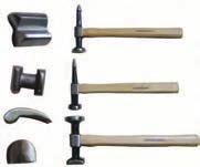 7-piece Body Repair Set - heavy duty hickory handles - 3 panel beating hammers - 4 panel irons In