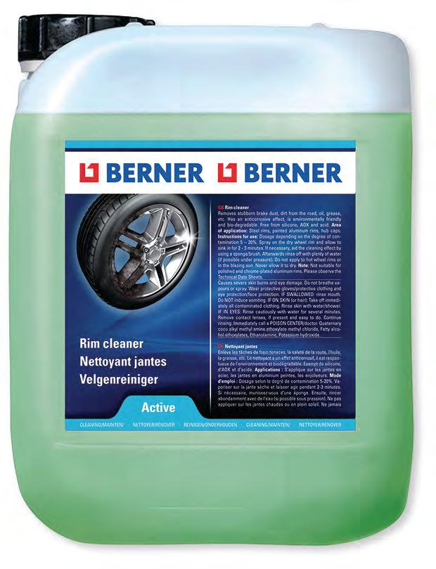 CLEANING PRODUCTS Wheel Rim Cleaner Thorough cleaning of steel and painted aluminium wheels, wheel bolts and plastic hubcaps. Removes stubborn brake dust, dirt, oil, grease and other pollution.
