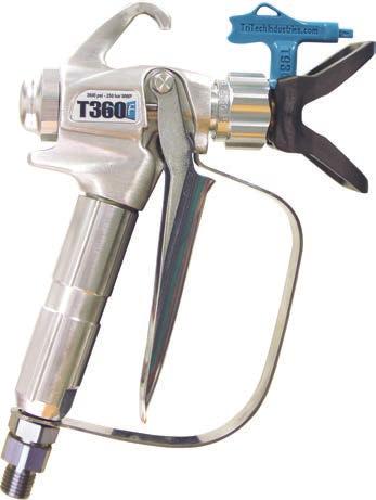 Airless Guns 3600 PSI (245 BAR) The T360 is a high quality airless spray gun with many beneficial