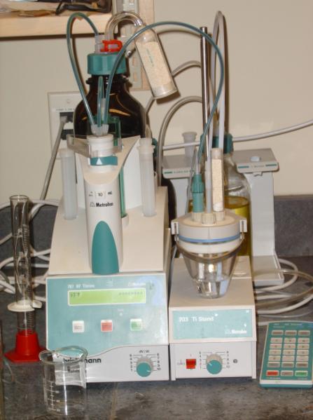 7 787 KF Titrino With 703 Ti Stand Contains the four most important titration methods: Titer determination with water or water standard Titer determination with sodium tartrate Blank determination