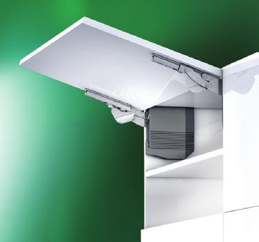 angle between 45 and 00 Allows additional cabinet installation above Soft-closing with integrated adjustable damping For light to medium weight