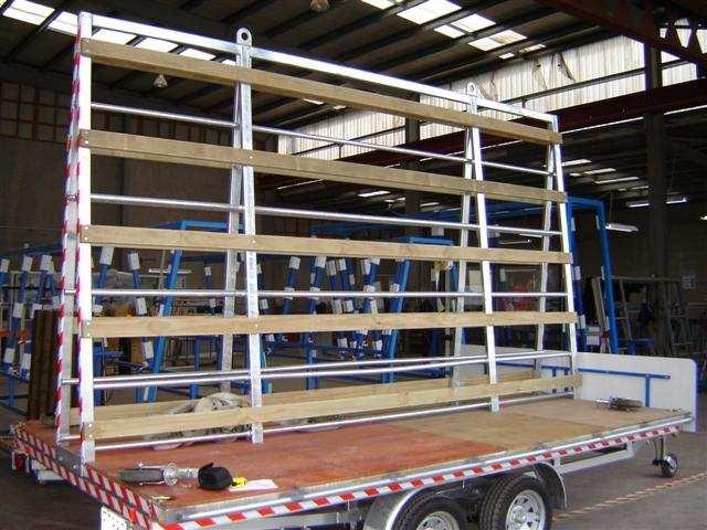 TANDEM AFRAME TRAILER This 4M long flat deck trailer features an AFrame designed to carry finished windows and flat